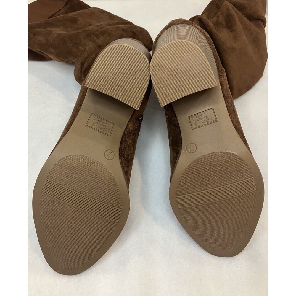 Time And Tru Memory Foam Slouch Boot Cognac Size … - image 8